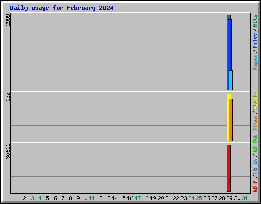 Daily usage for February 2024