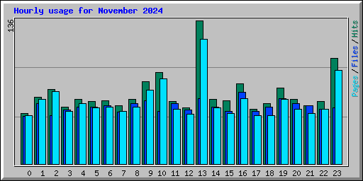 Hourly usage for November 2024